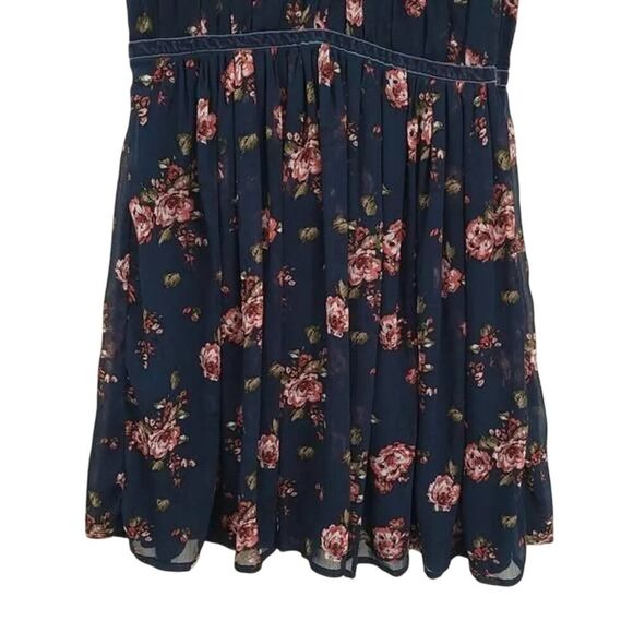 Abercrombie Floral Chiffon V-Neck Mini Dress XS - Picture 6 of 11